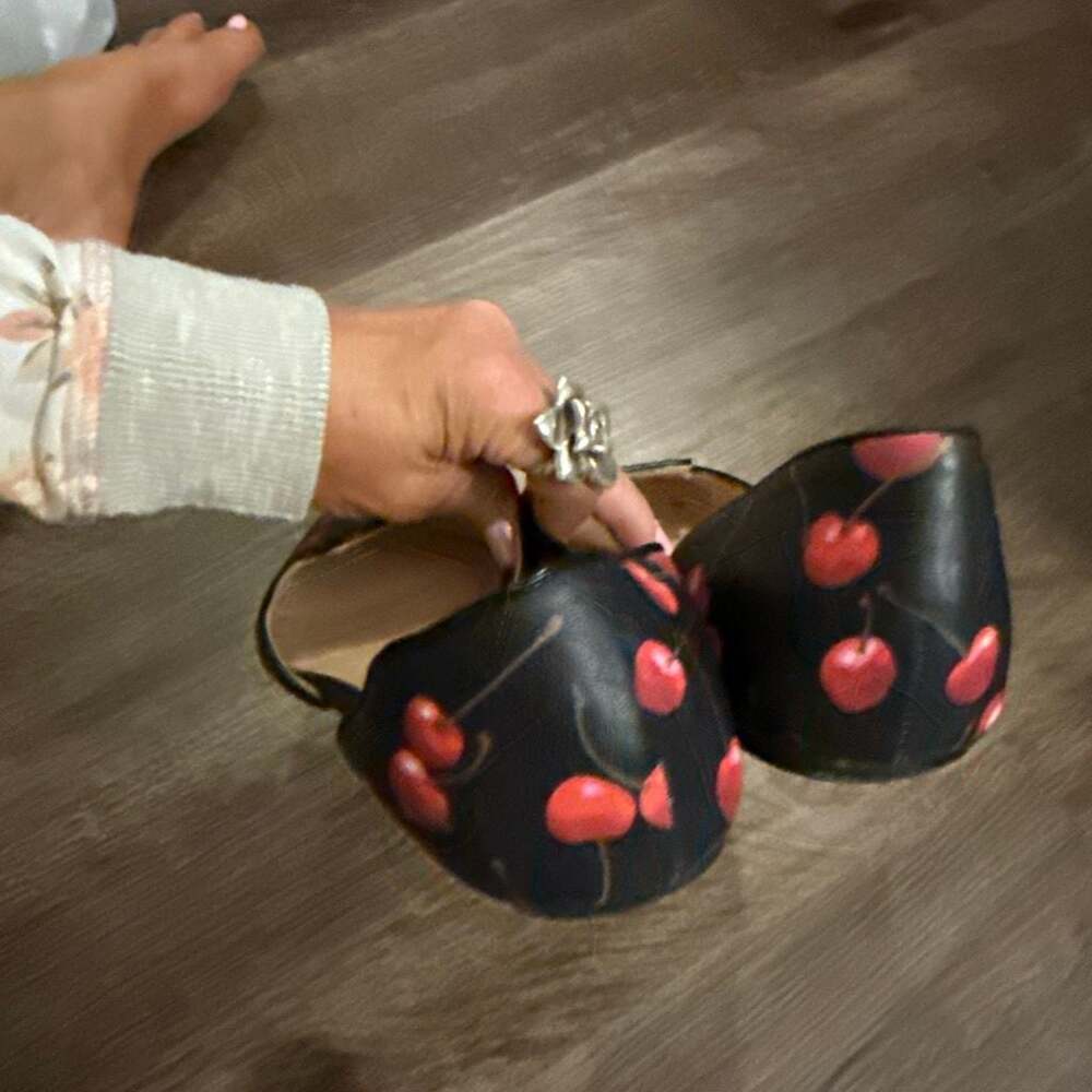 J.Crew Women's Sadie D'Orsay Flats in Cherry Print - Picture 5 of 6